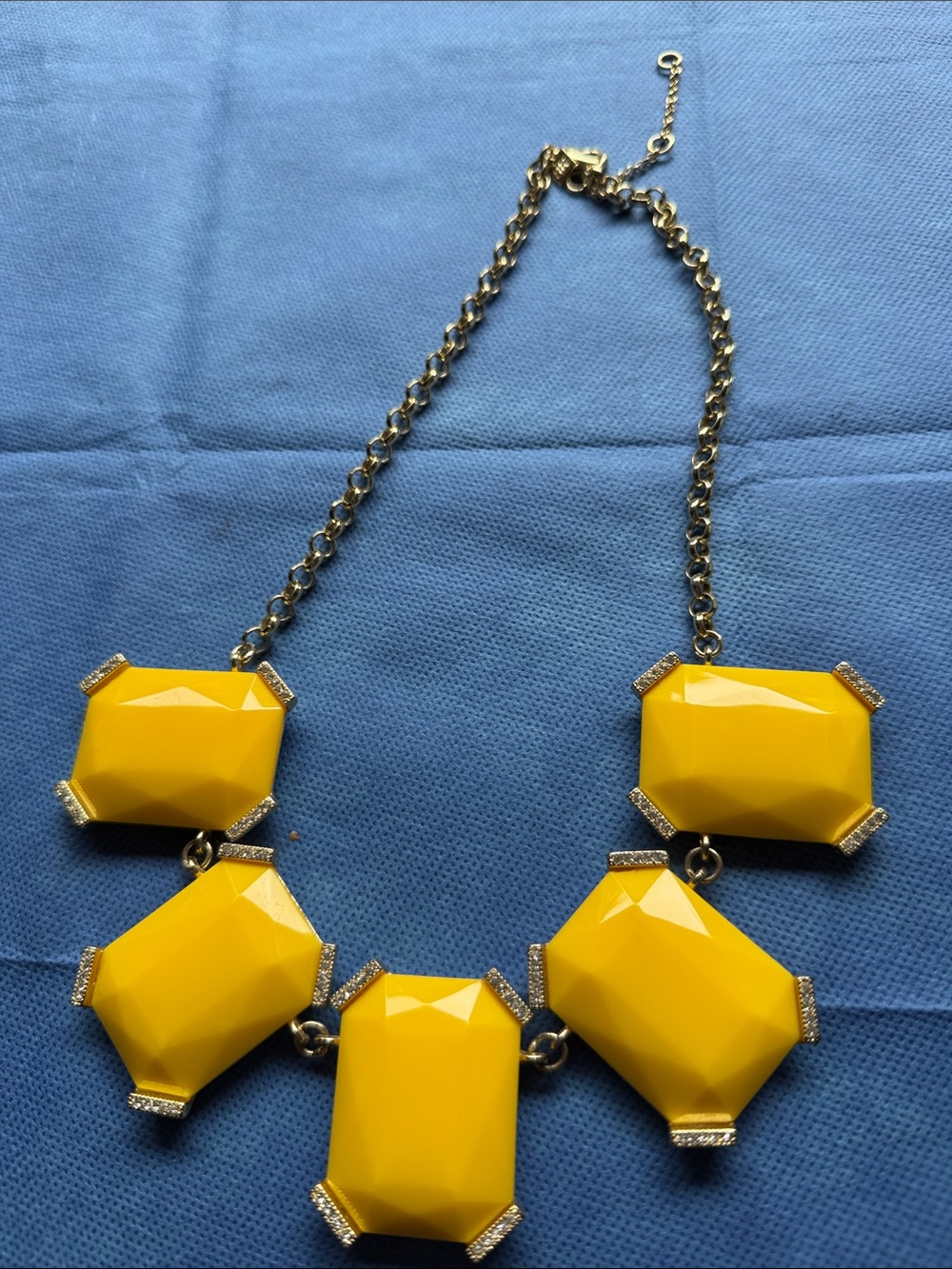 Banana Republic Yellow Faceted Statement Necklace